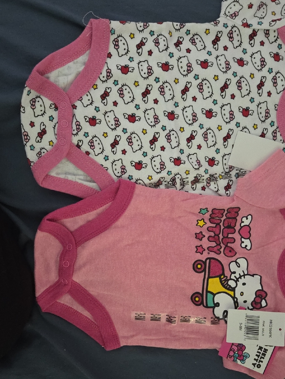 Hello Kitty Pink and White Graphic One-Piece Bodysuits - 2 Pack